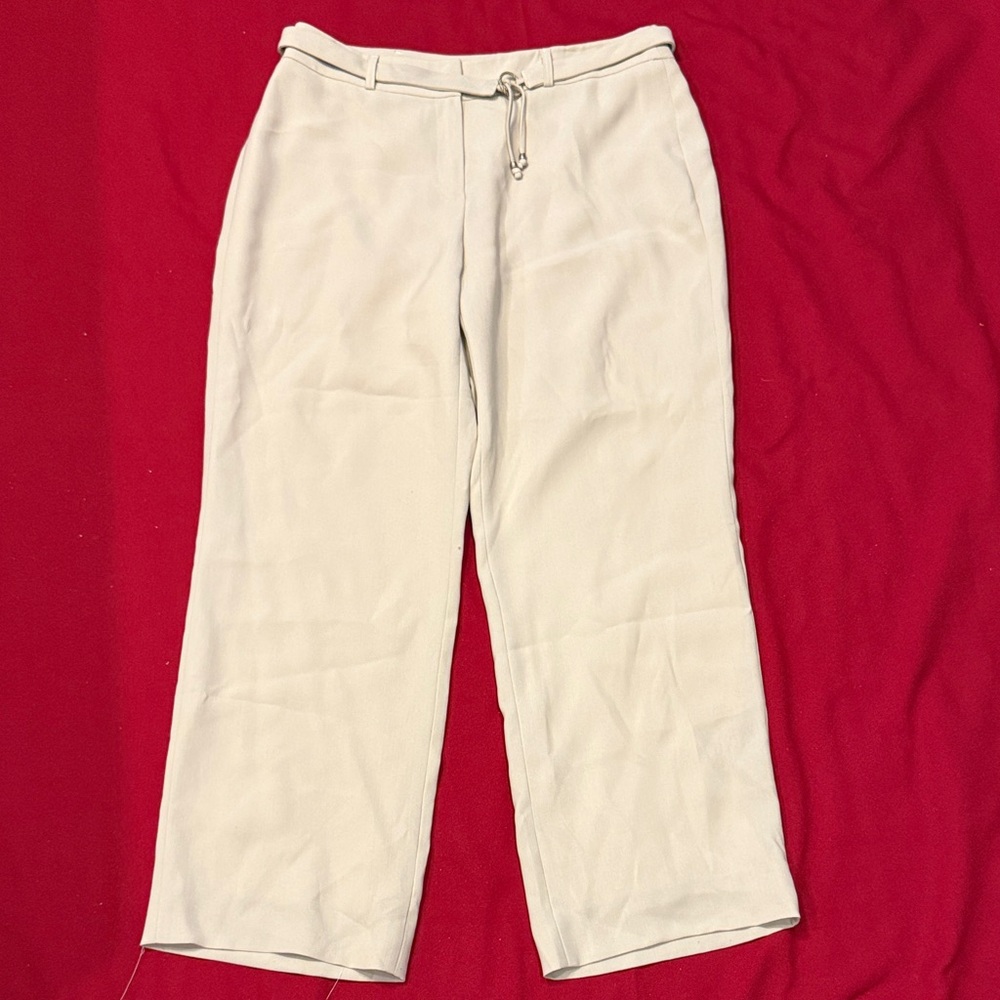 Gerry Weber Cream Trousers with Belt Detail